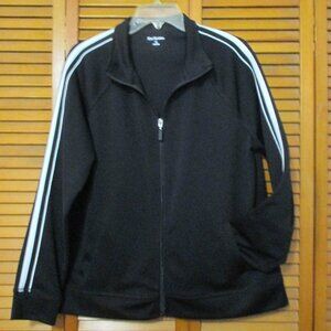 Kim Rogers jacket zip up black lightweight activewear with pockets size XL